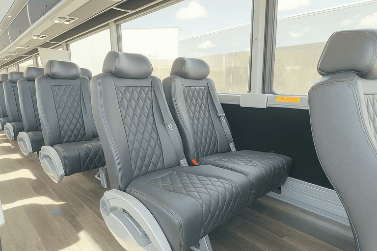 interior of Ocala Coach Bus Service charter bus