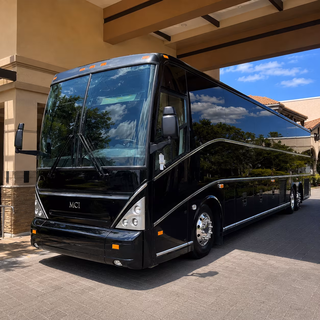 military shuttle buses for personnel moving through the ocala region