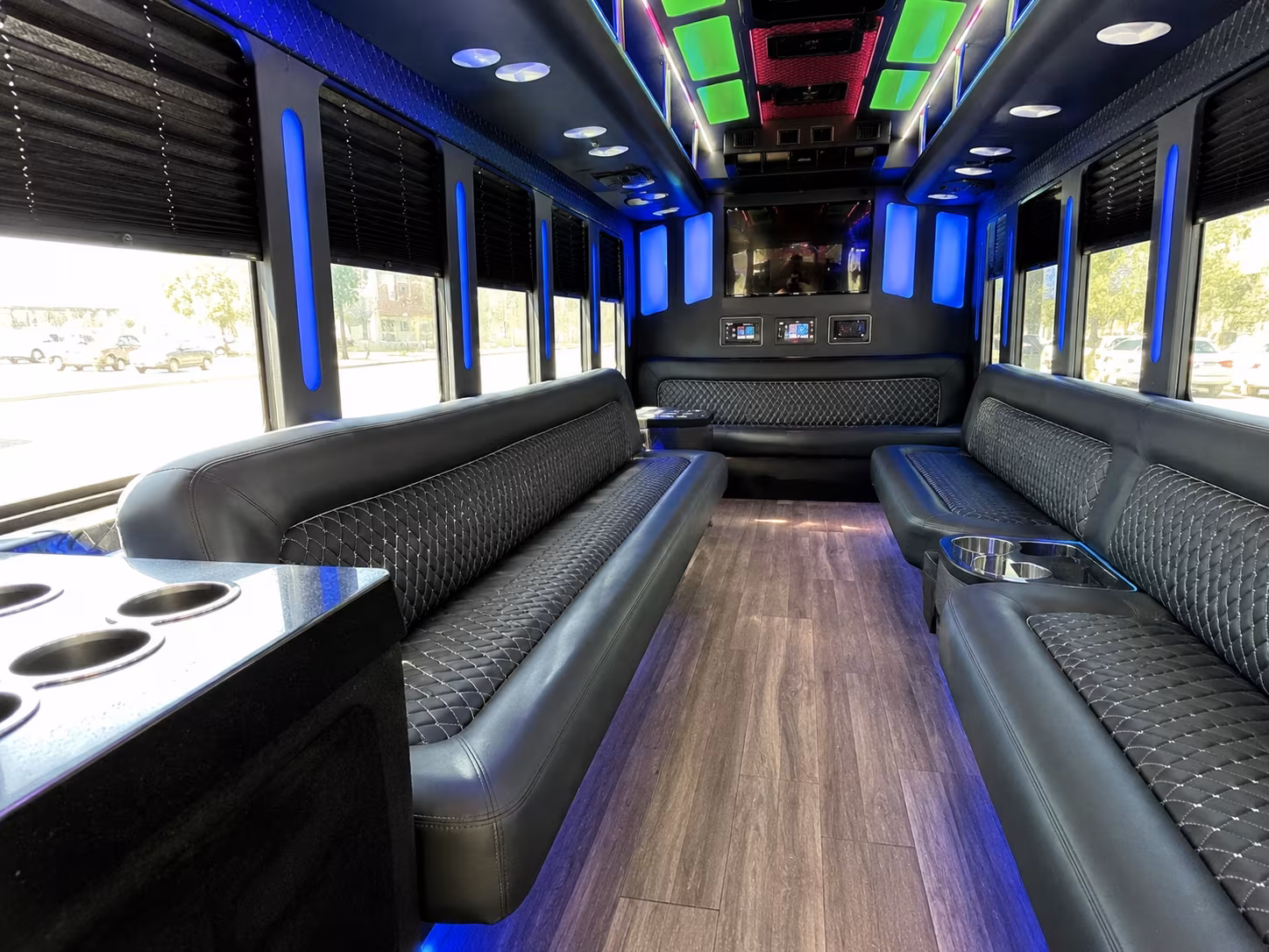 ocala 15 passenger party bus inside