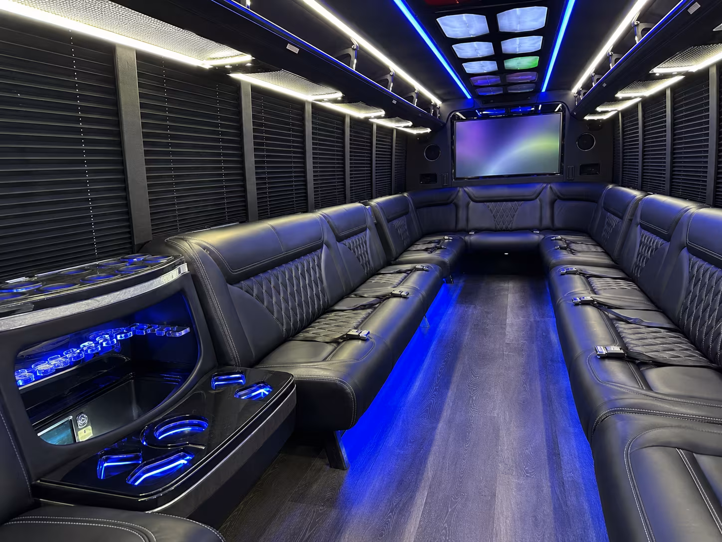 ocala 20 passenger party bus inside
