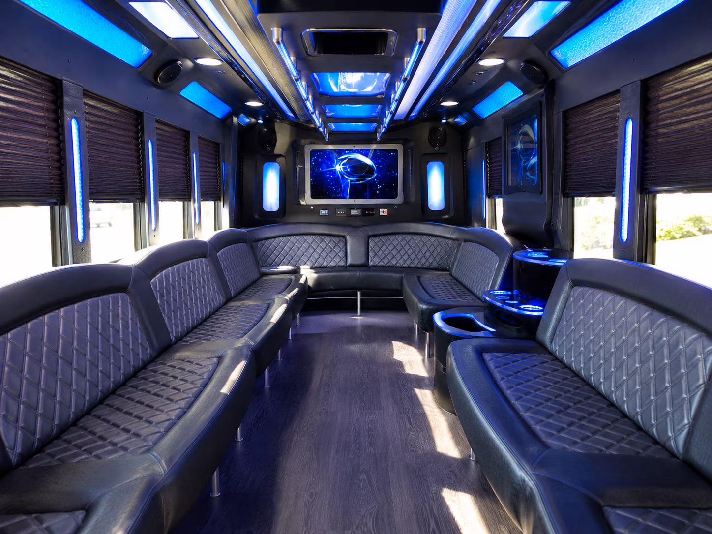 ocala 28 passenger party bus inside