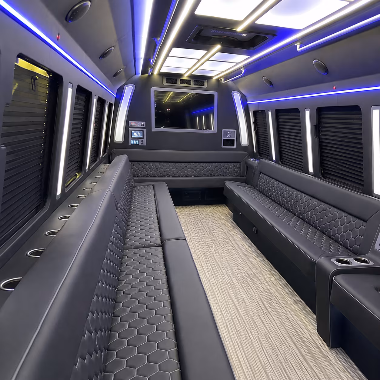 ocala 40 passenger party bus inside