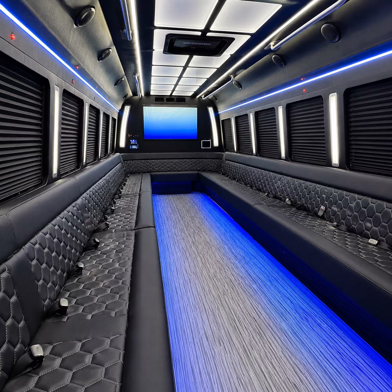 ocala 50 passenger party bus inside