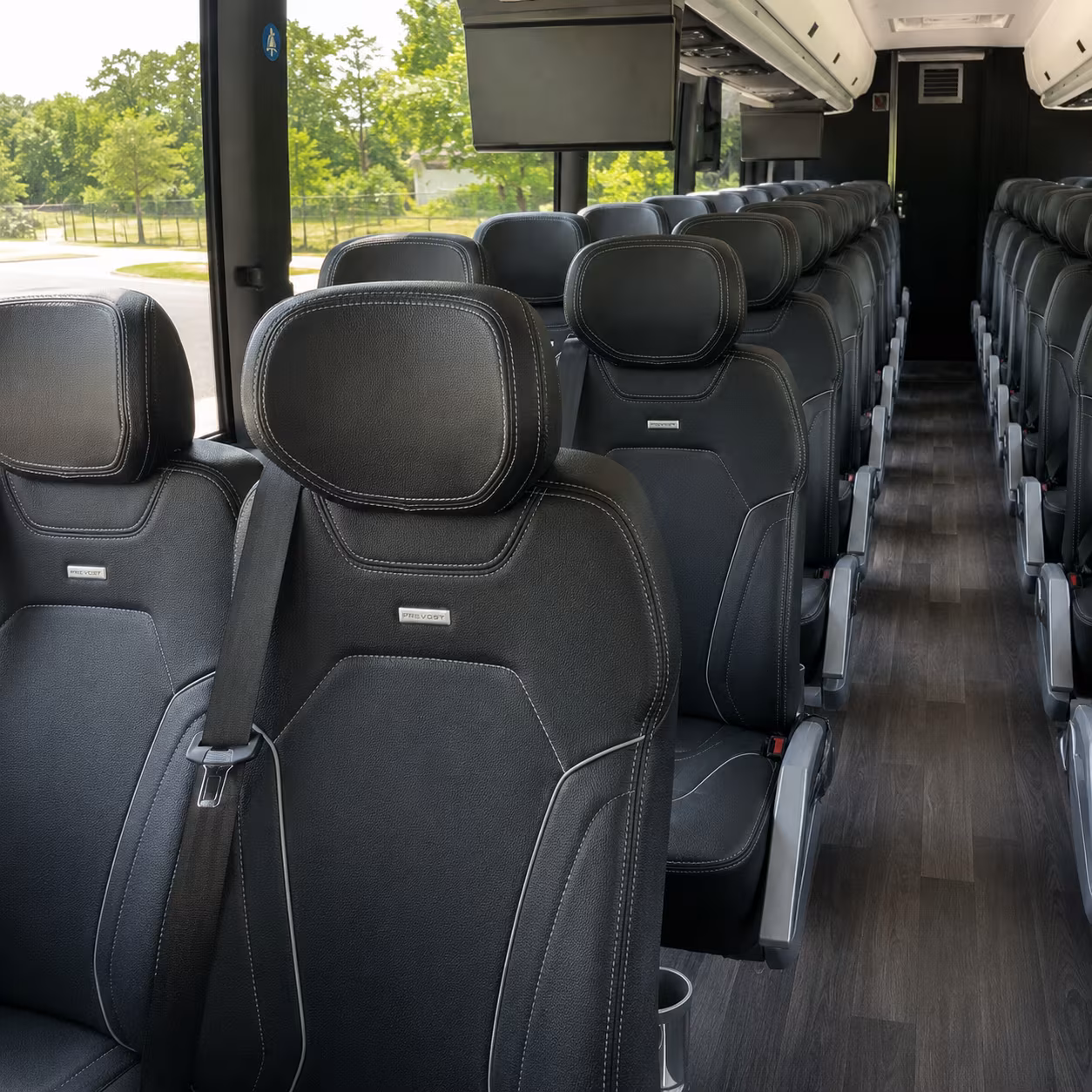 ocala 56 passenger charter bus inside